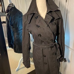 Burberry Black Trench Coat Size 6